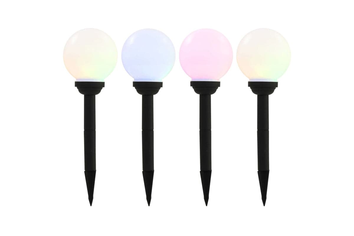 vidaXL 44457 Outdoor Solar Lamps 4 Pcs Led Spherical 15cm Rgb