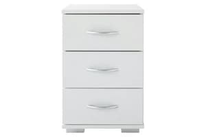 Las Bedside Locker | 3 Drawer | White