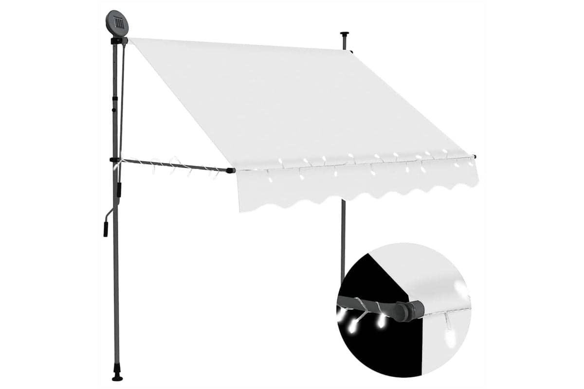 vidaXL 145871 Manual Retractable Awning With Led 200cm Cream