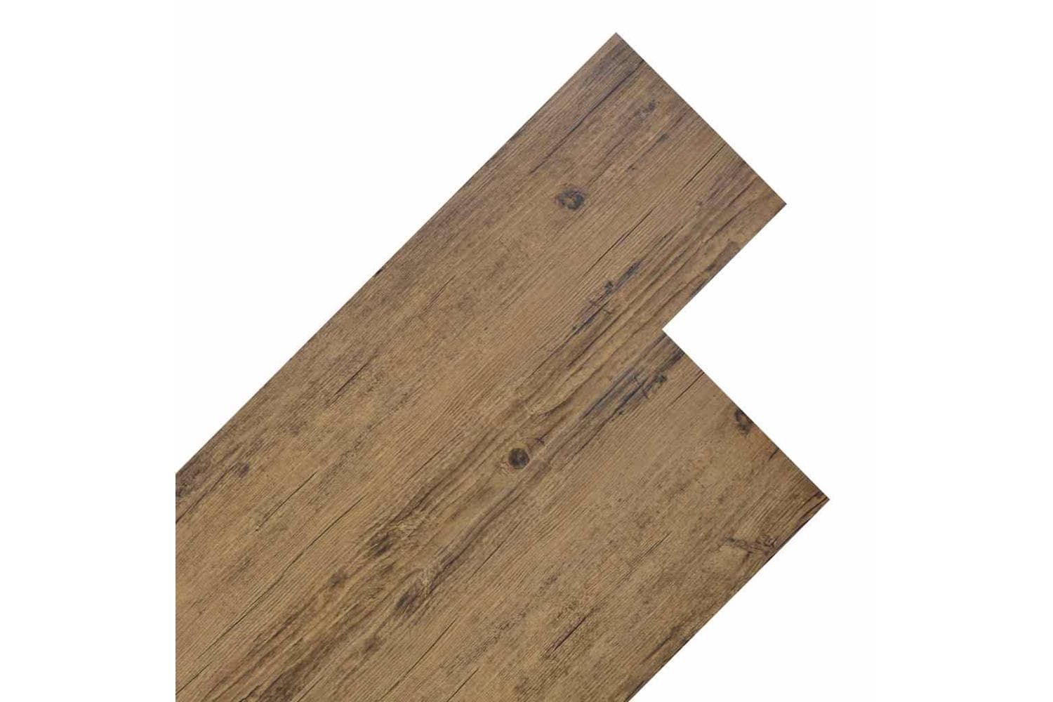 Vidaxl Non Self-adhesive Pvc Flooring Planks 5.26 Sq M 2 Mm Walnut Brown