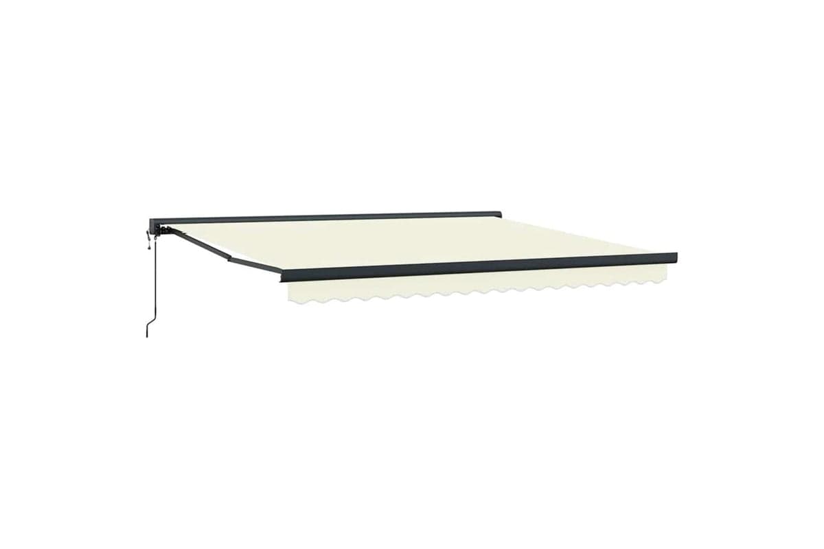 Vidaxl Retractable Awning Manual Cream 400 X 300 Cm Fabric Metal