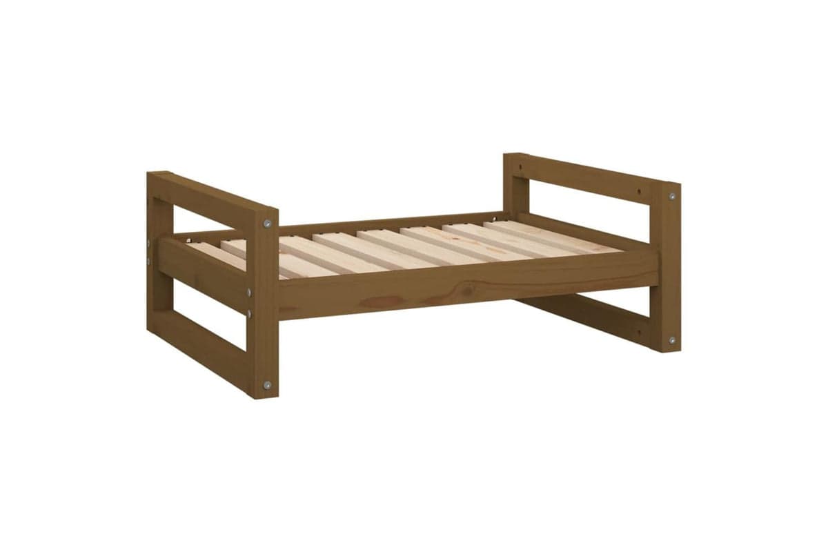 Dog Bed Honey Brown 755x555x28 Cm Solid Pine Wood