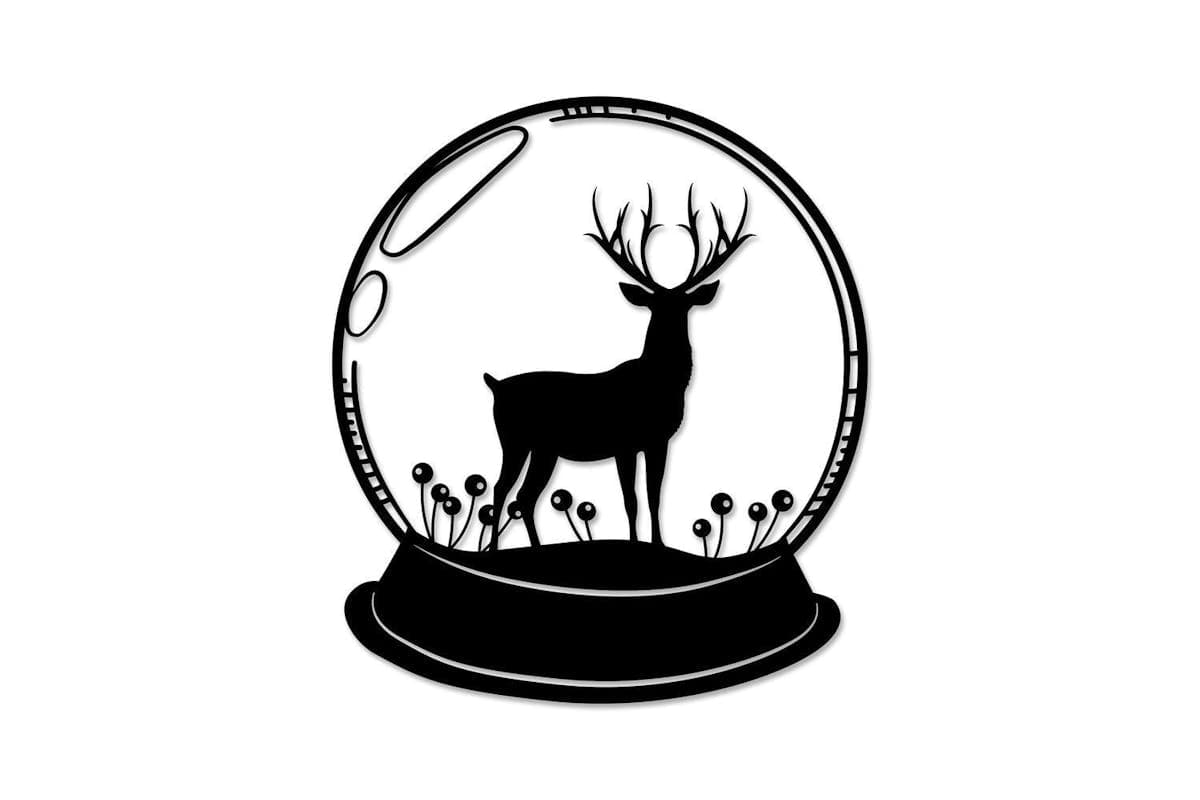 Decortie | Deer Metal Wall Art | Black | 40 x 45 cm