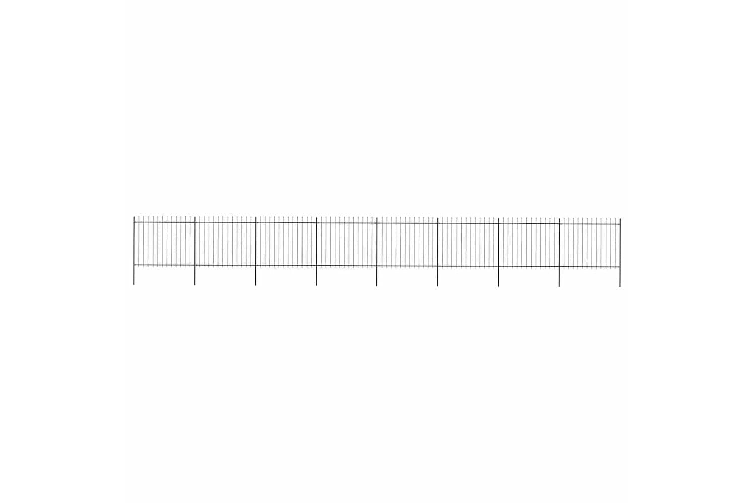 Vidaxl 277636 Garden Fence With Spear Top Steel 13.6x1.5 M Black