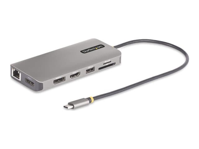STARTECH.COM - Startech USB-C Triple-Monitor Multiport Adapter, HDMI/DP/Card Reader - docking station - USB-C 3.2 Gen 1 / Thunderbolt 3 / Thunderbolt 4 - HDMI, 2 x DP - 1GbE