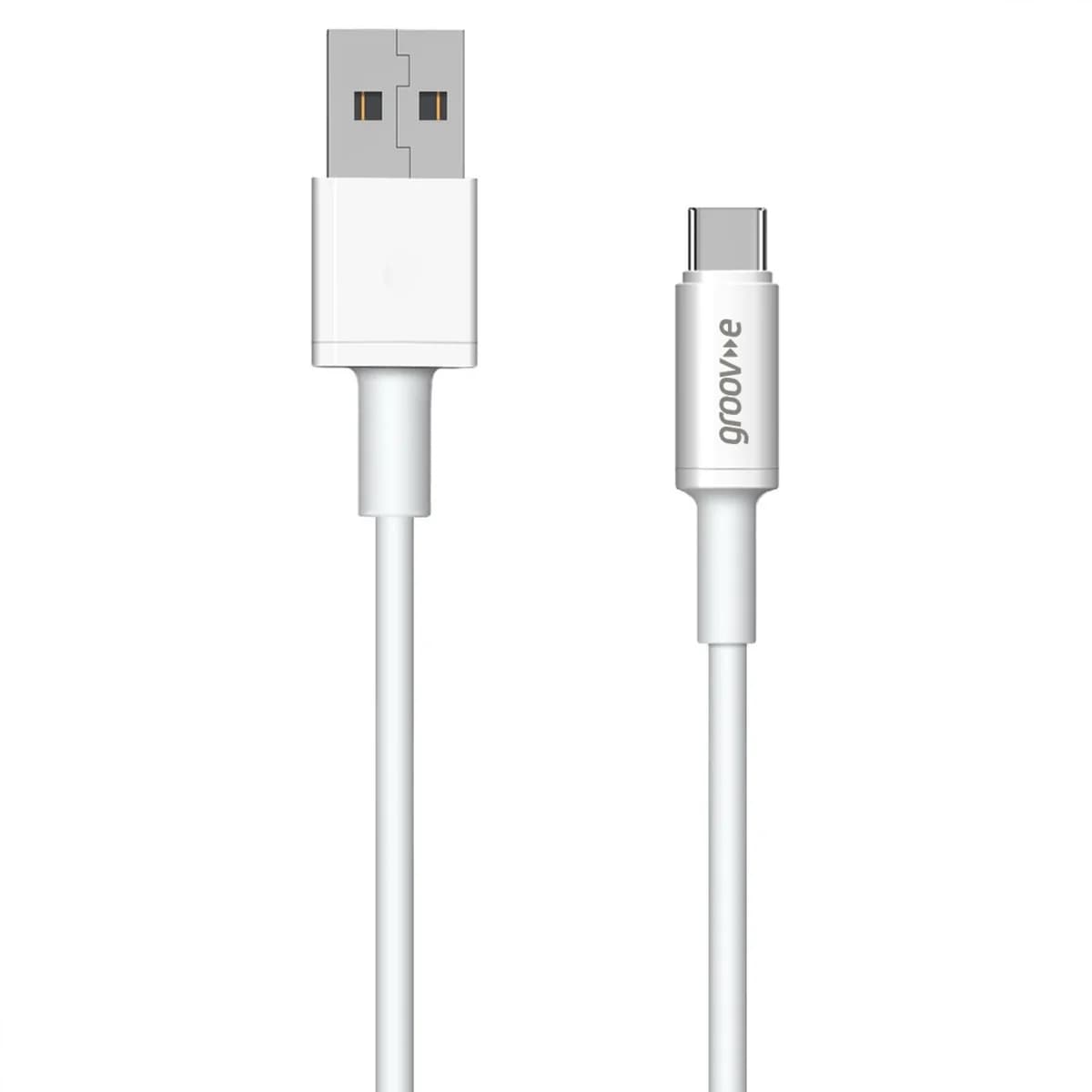 Groov-e USB-C to USB-A Charging Cable 2m White | GVMA003WE