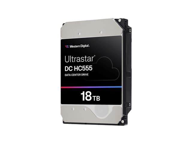WESTERN DIGITAL - WD Ultrastar DC HC555 - Hard drive - Data Centre - 18 TB - internal - 3.5" - SATA 6Gb/s - 7200 rpm - buffer: 512 MB
