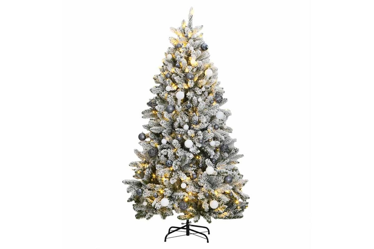 Vidaxl Artificial Hinged Christmas Tree 300 Leds Ball Set 270 Cm