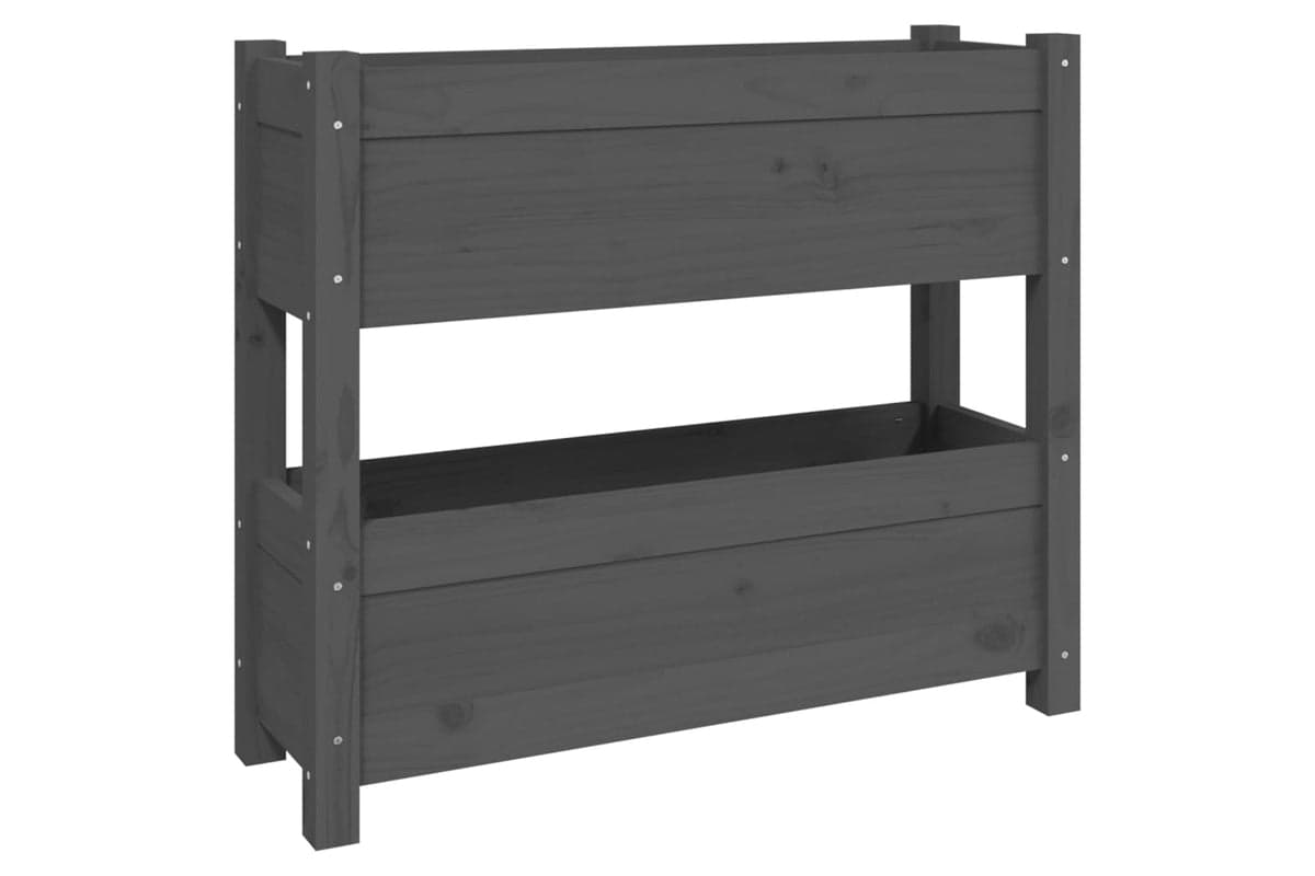 vidaXL 823943 Planter Grey 77x25x66cm Solid Wood Pine