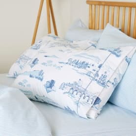 300 Thread Count Blue Toile Pillowcase Set