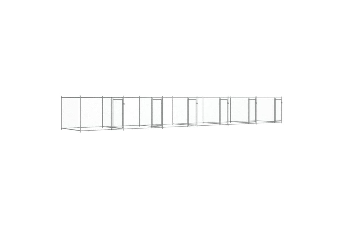 Vidaxl Dog Cage With Doors Grey 12x2x15 M Galvanised Steel