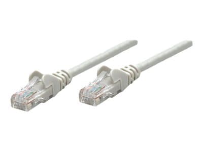 INTELLINET - Network Patch Cable, Cat5e, 1m, Grey, CCA, U/UTP, PVC, RJ45, Gold Plated Contacts, Snagless, Booted, Lifetime Warranty, Polybag - patch cable - grey