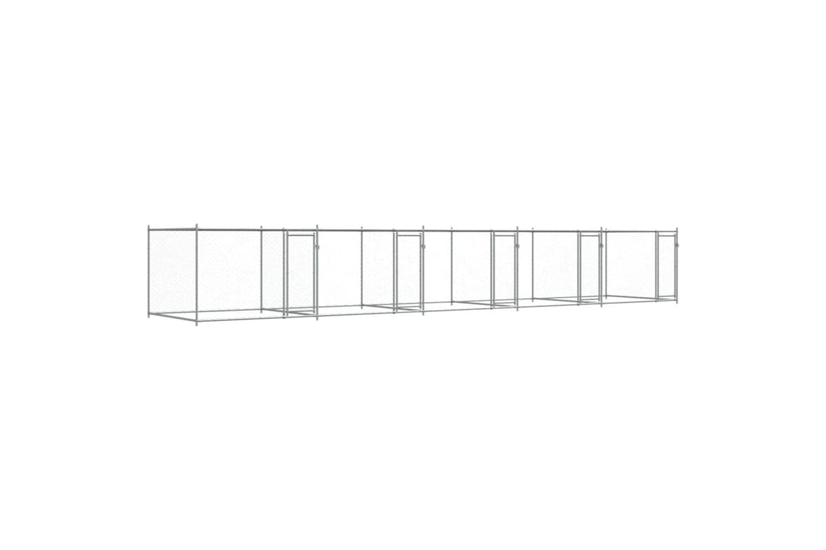 Vidaxl Dog Cage With Doors Grey 10x2x15 M Galvanised Steel