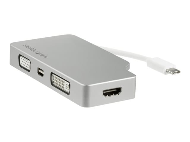 Startech USB C Multiport Video Adapter with HDMI, VGA, Mini DisplayPort or DVI, USB Type C Monitor Adapter to HDMI 1.4 or mDP 1.2 (4K), VGA or DVI (10