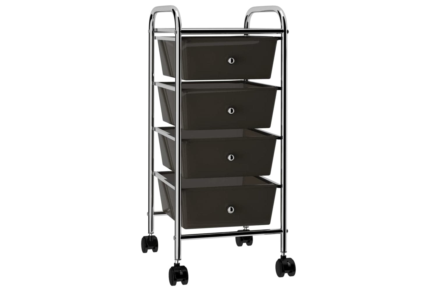 Vidaxl 320398 4-drawer Mobile Storage Trolley Black Plastic