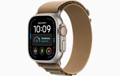 Apple Watch Ultra 4 GPS + Cellular 49mm Natural Titanium Case with Desert Alpine Loop - M | MJAF4DH/A