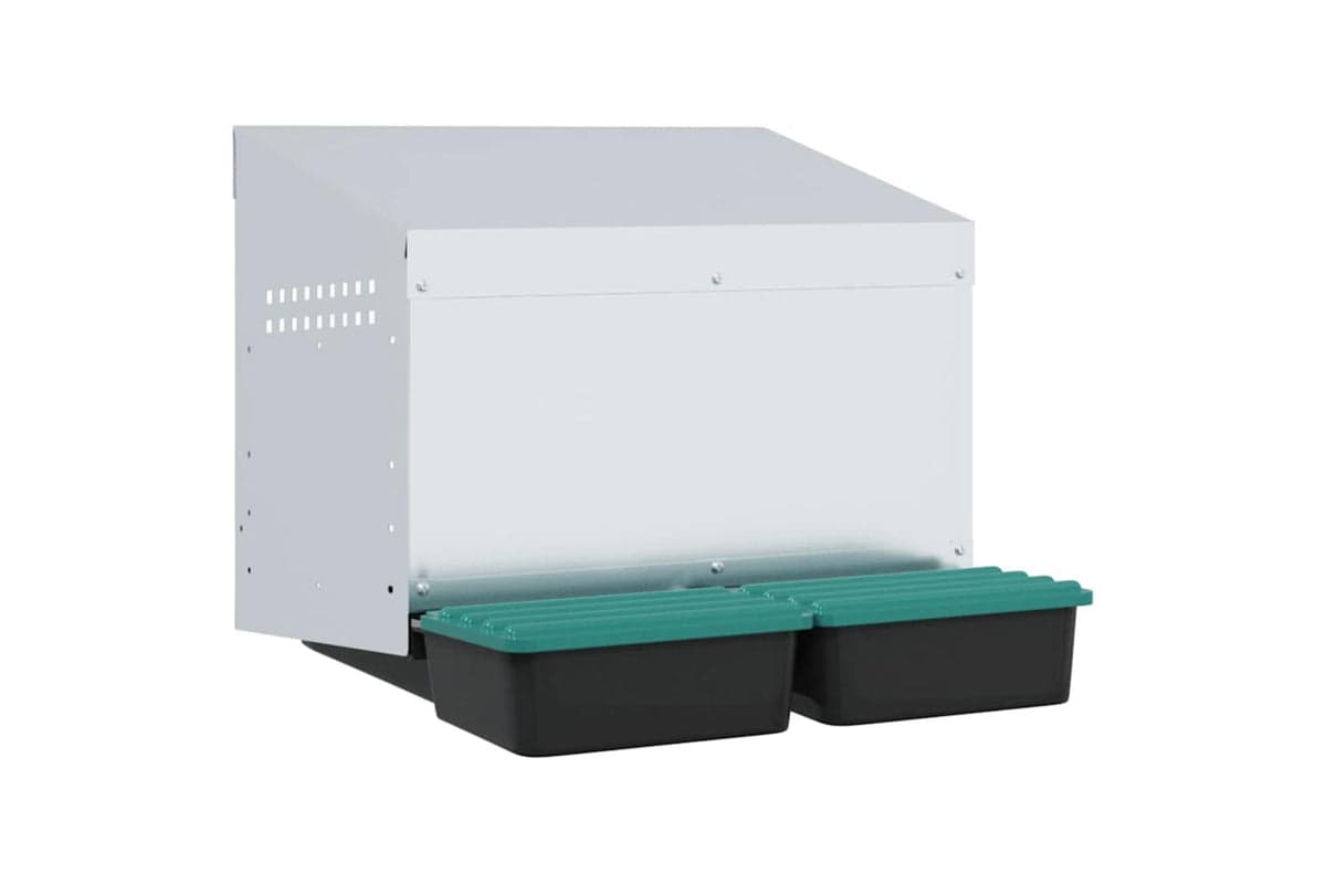 Vidaxl Chicken Nesting Box 2 Compartments Wall-mounted Galvanised Steel