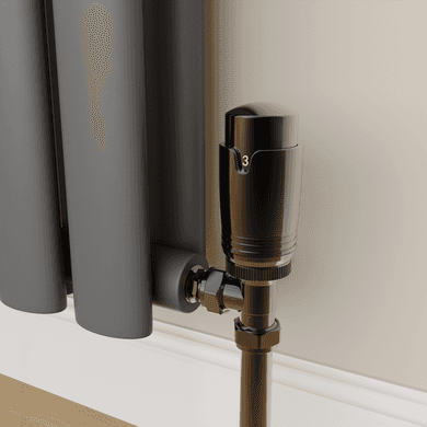 Elego Black Nickel Modern TRV Thermostatic Radiator Valves With Lockshield