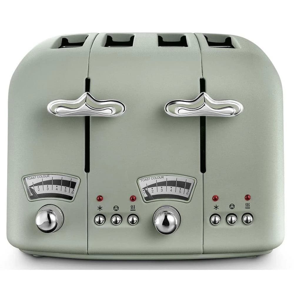 DeLonghi Argento Flora 1800W 4 Slice Toaster - Green | CT04.GR