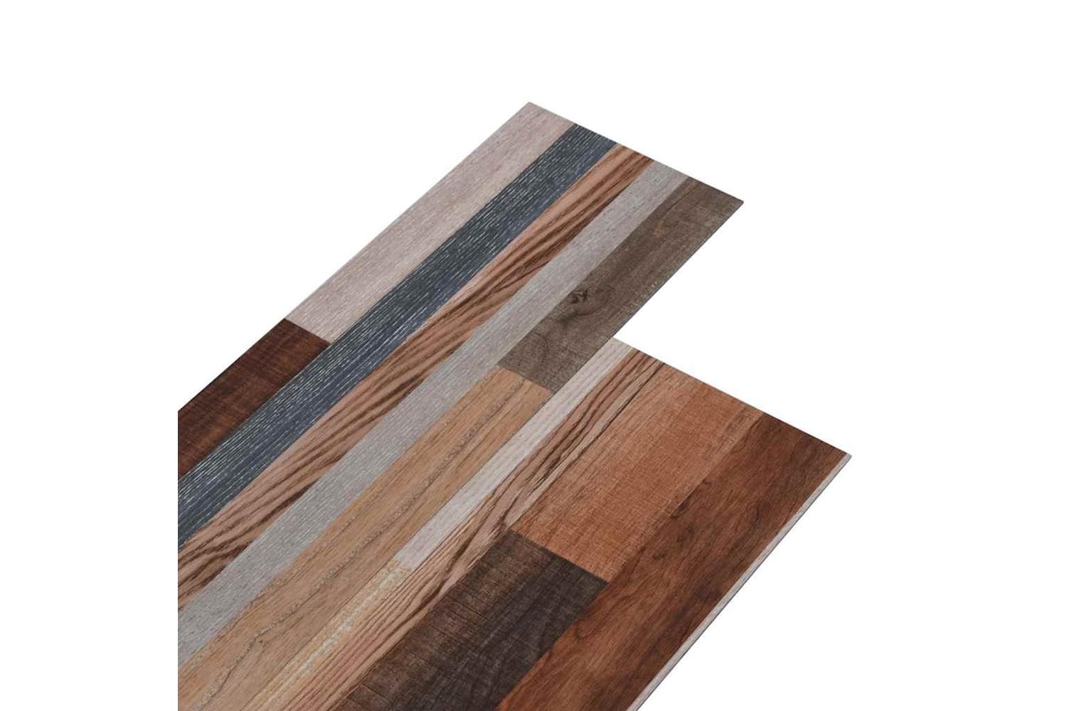 Vidaxl Pvc Flooring Planks 5.02 Sq M 2 Mm Self-adhesive Multicolour