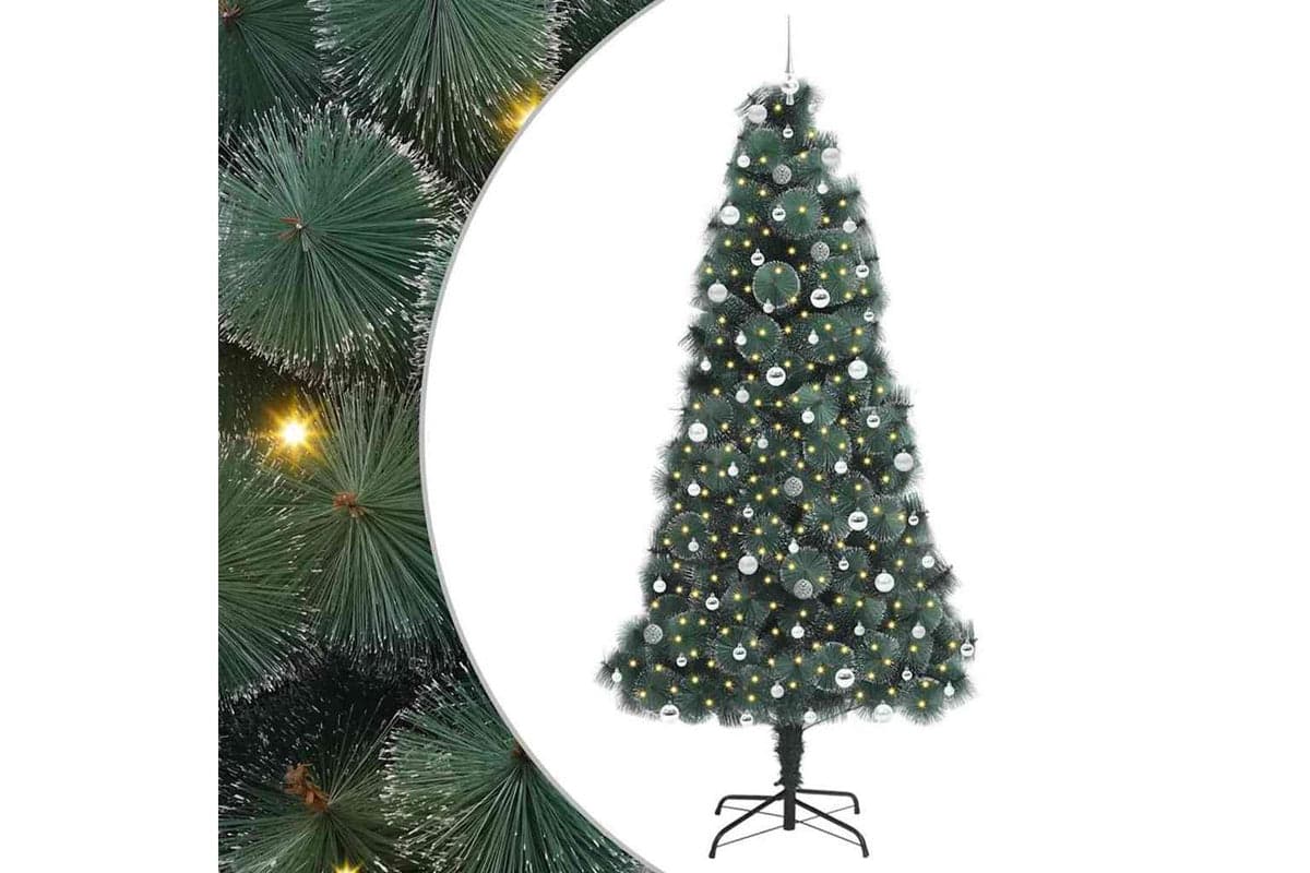 Vidaxl Artificial Pre-lit Christmas Tree With Ball Set Green 240 Cm