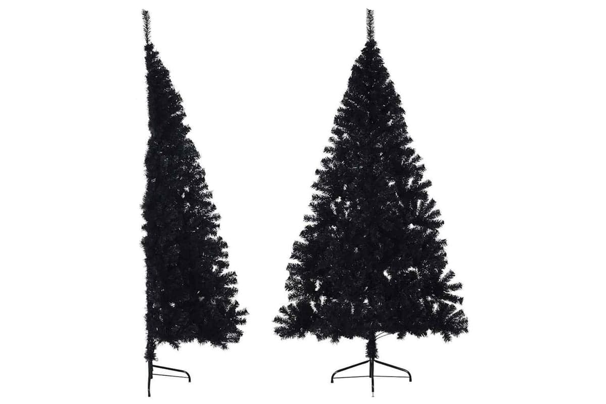 Vidaxl Artificial Half Christmas Tree With Stand Black 180 Cm Pvc