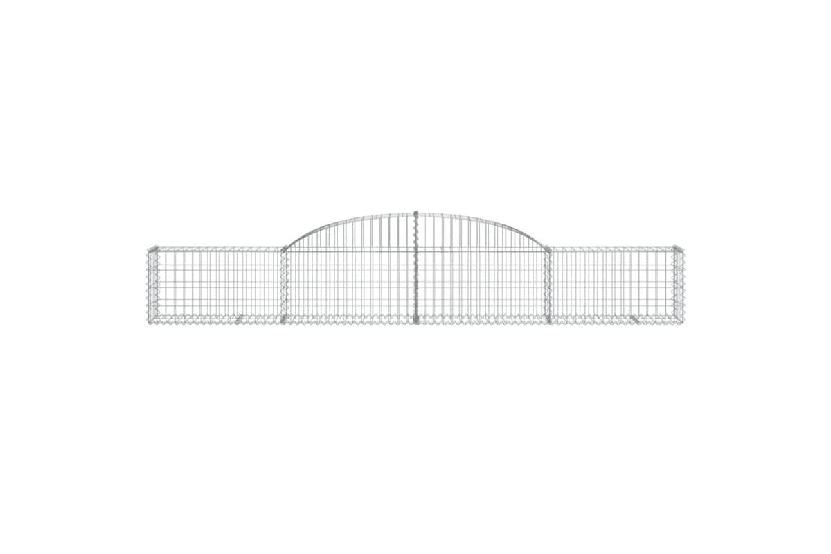 vidaXL 3146469 Arched Gabion Baskets 4 Pcs 300x30x40/60cm Galvanised Iron