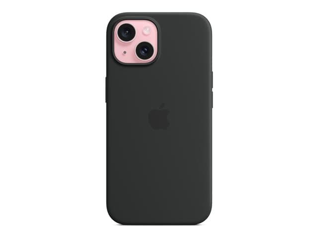 APPLE - Back cover for mobile phone - MagSafe compatibility - silicone - black - for iPhone 15