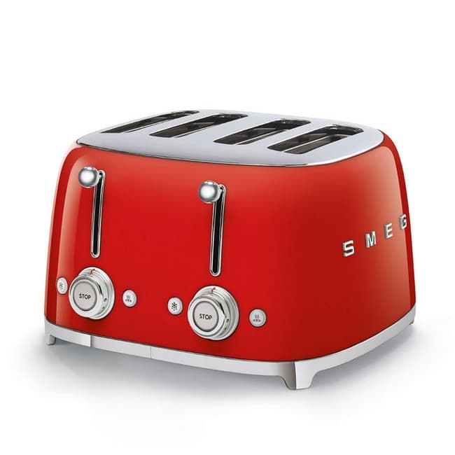 Smeg 4 Slice Retro Style Toaster Red TSF03RDUK