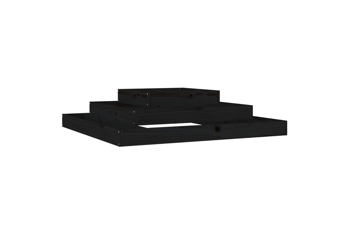 vidaXL 823875 Planter Black 110x110x27cm Solid Wood Pine