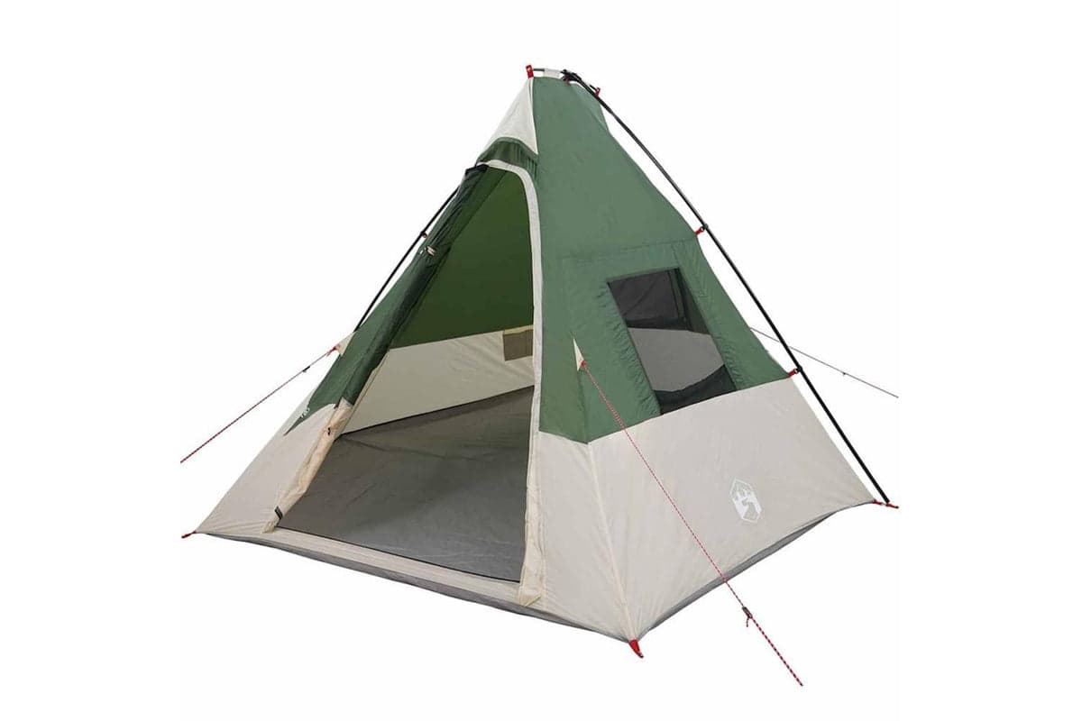 Vidaxl Tipi Tent With Roof Green 383 X 338 X 217 Cm Taffeta