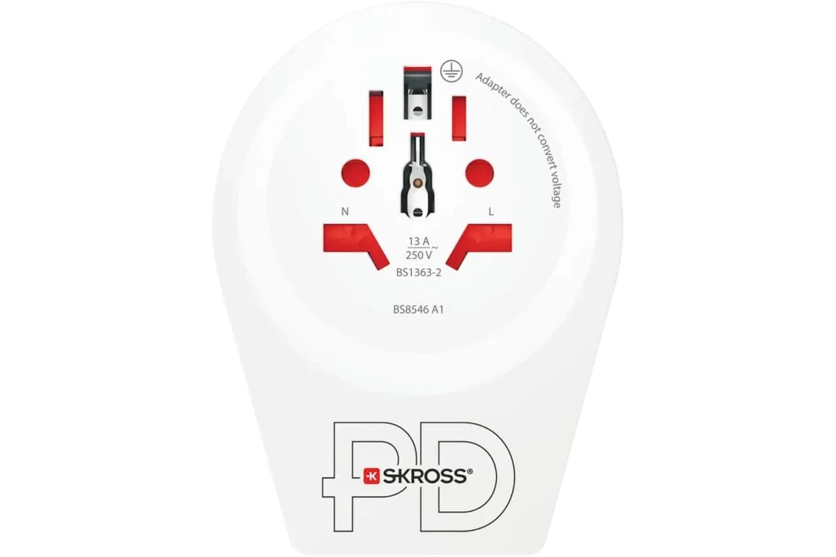 Skross C20PD 1 x USB-C World to UK Travel Adapter | White
