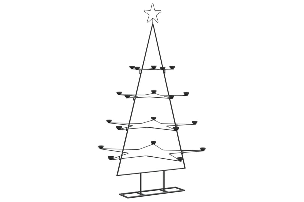 Vidaxl Metal Christmas Tree For Decoration Black 140 Cm