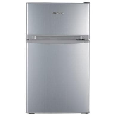 Refurbished electriQ eiQUFFS Freestanding 80 Litre 70/30 Under Counter Fridge Freezer Silver