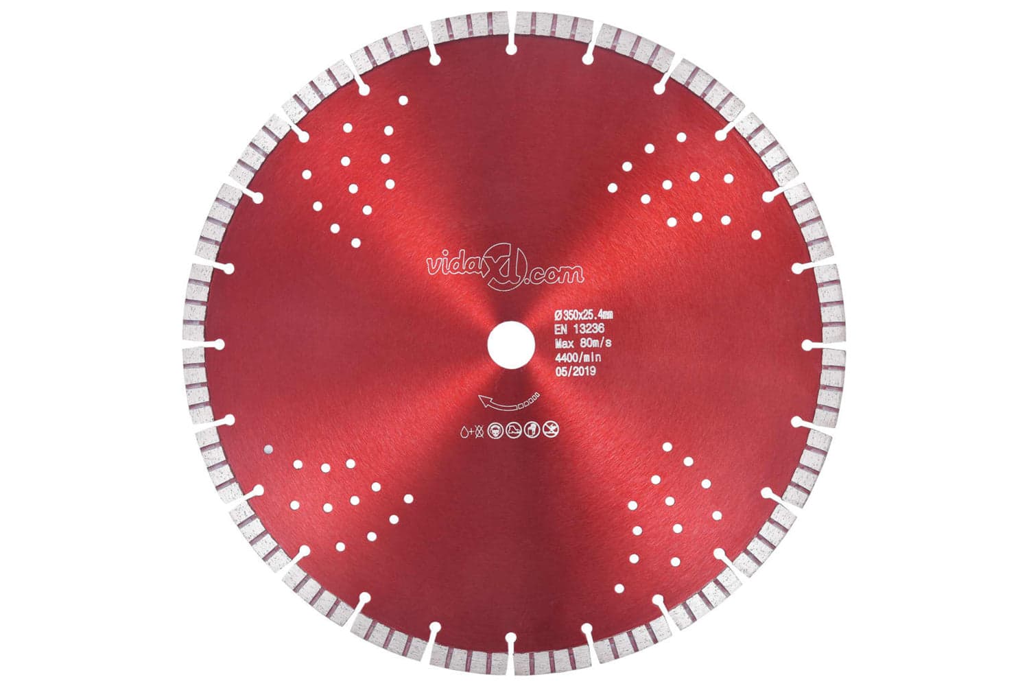 vidaXL 143236 Diamond Cutting Disc With Turbo And Holes Steel 350mm