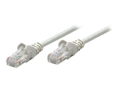 INTELLINET - Network Patch Cable, Cat5e, 10m, Grey, CCA, U/UTP, PVC, RJ45, Gold Plated Contacts, Snagless, Booted, Lifetime Warranty, Polybag - patch cable - grey