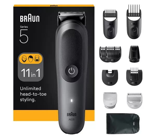 BRAUN All-in-One Series 5 AIO5560 11-in-1 Grooming Kit - Grey