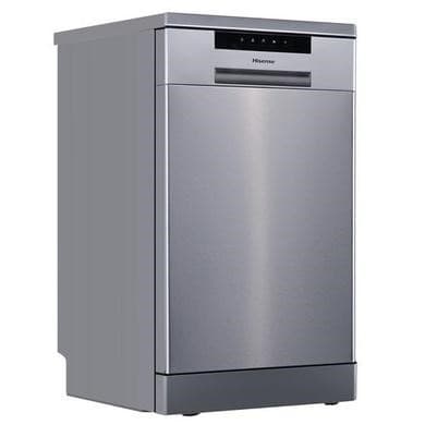 Hisense Hi4 Freestanding Slimline Dishwasher - Half Load - Stainless Steel