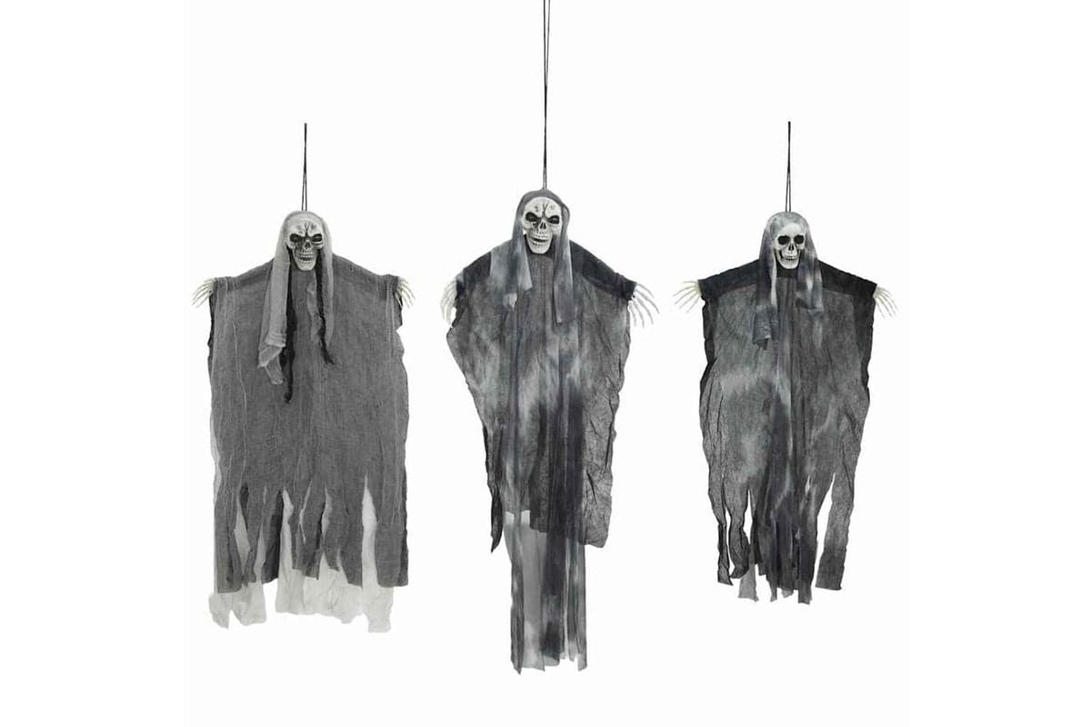 Vidaxl Halloween Hanging Ghost 3 Pcs Black 66 X 110 Cm Polyester