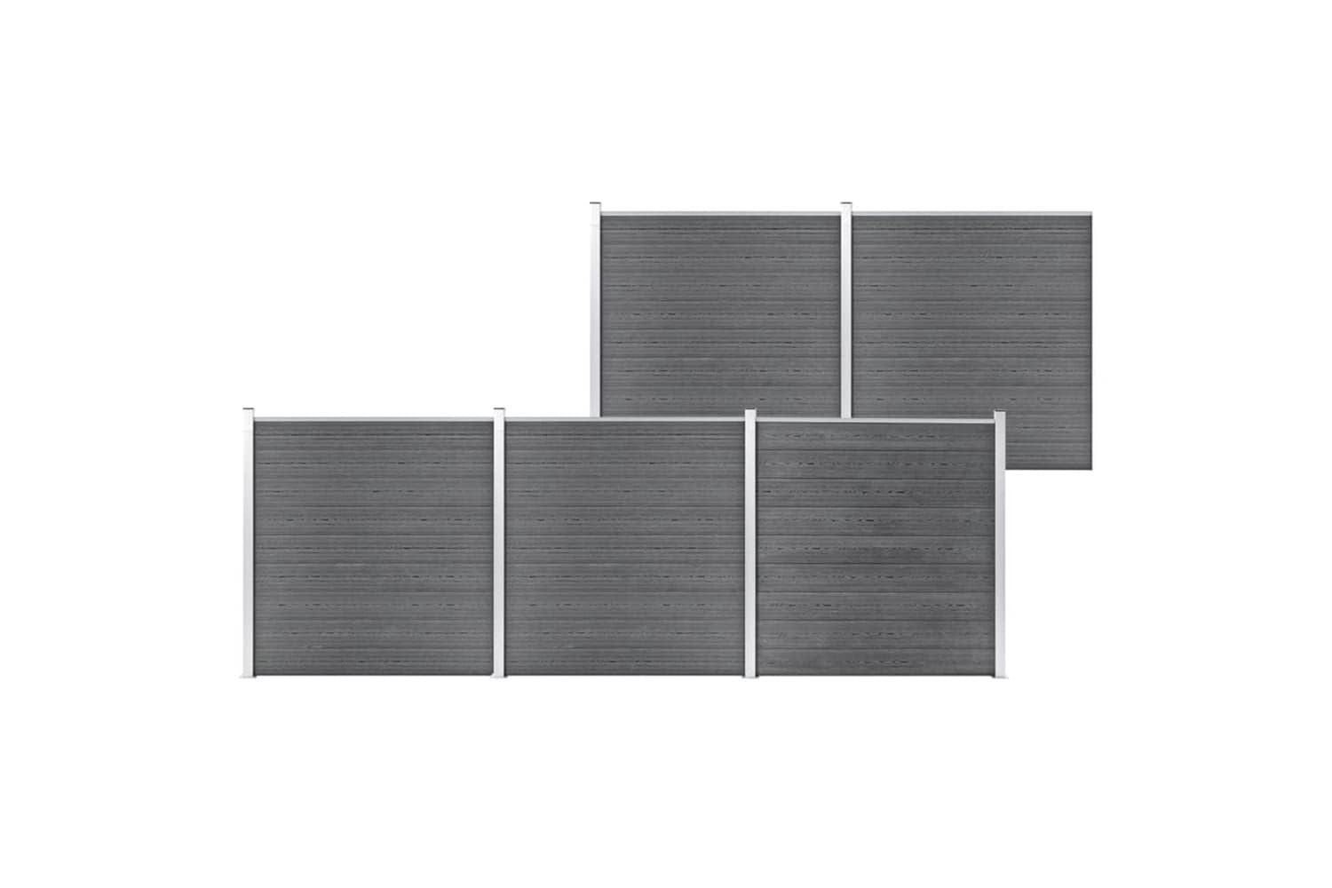 vidaXL 3053228 Garden Fence Wpc 872x186cm Grey