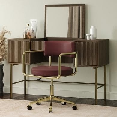 Soren Faux Leather Swivel Bedroom Chair