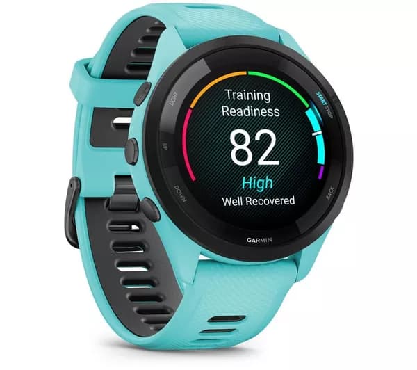 GARMIN Forerunner 265 Sports Watch - Aqua, 46 mm