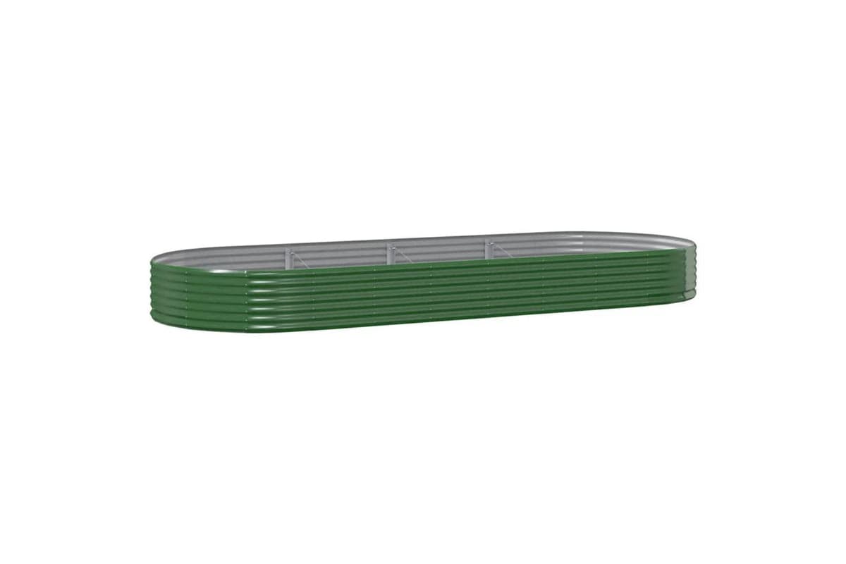 vidaXL 319033 Garden Raised Bed Powder-coated Steel 373x140x36cm Green