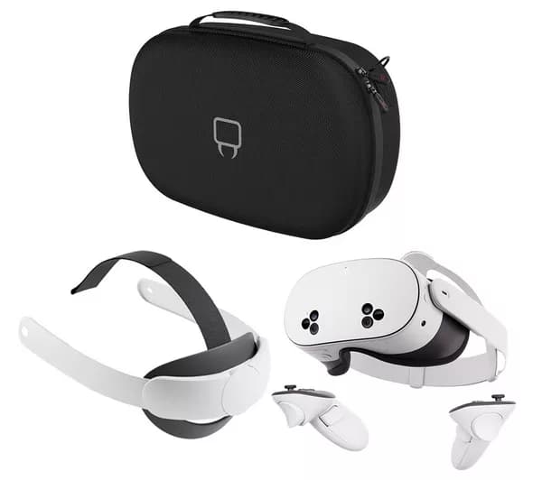 META Quest 3S Virtual Reality Headset, Strap & Case Bundle - 128 GB