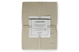 The Linen Room | 300TC Cotton Sateen Extra Deep Fitted Sheet | Cream | King