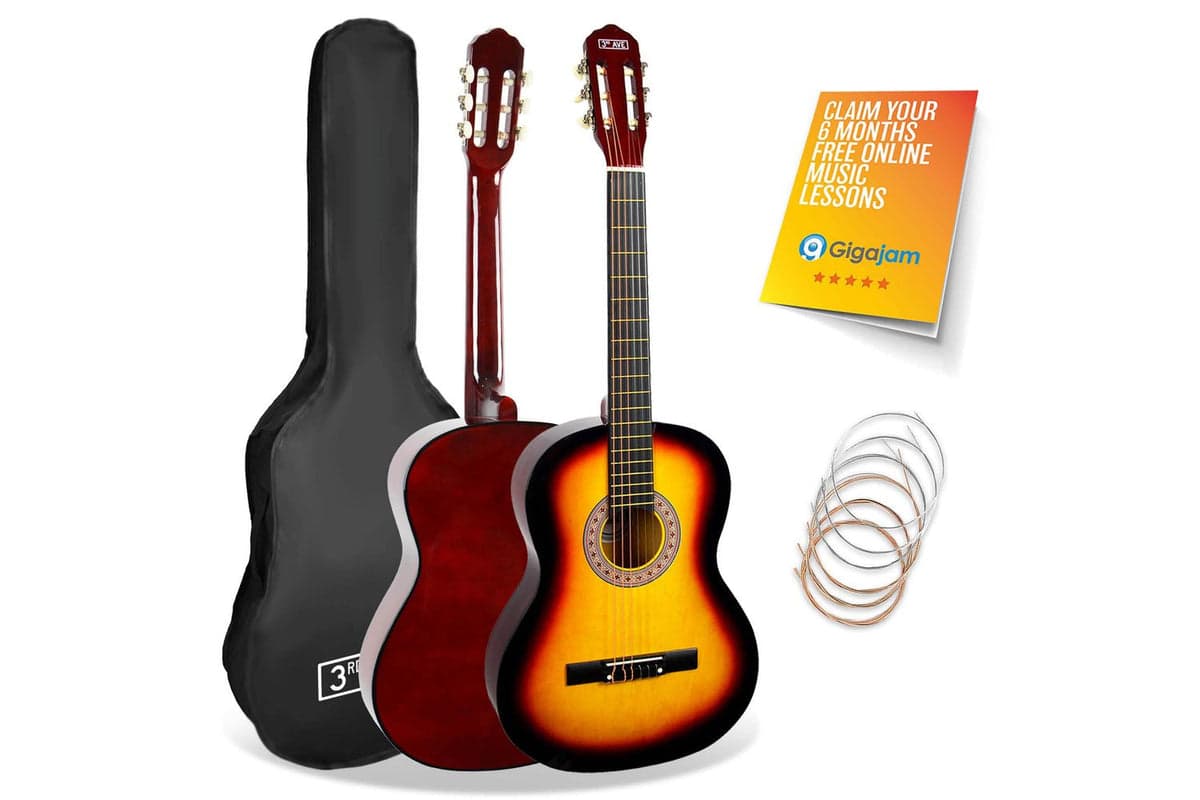 3rd Avenue Full Size Classical Guitar Pack - Sunburst