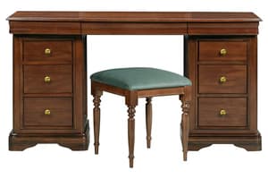 Deauville Vanity Unit with Stool | 9 Drawer | Brown