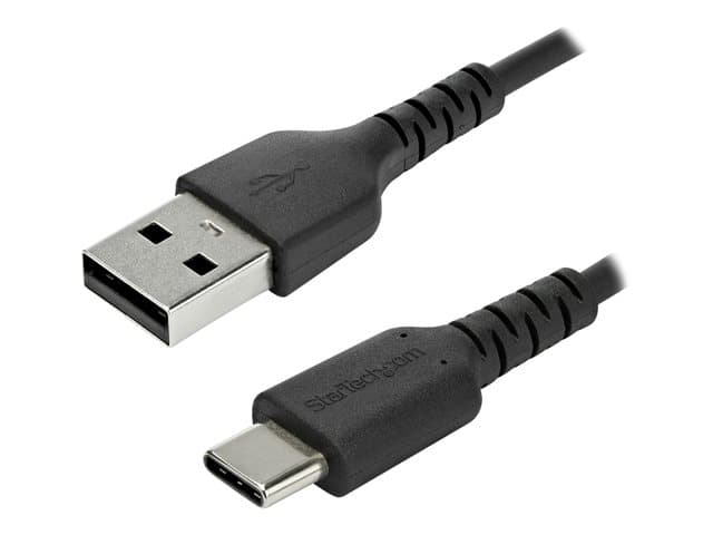 STARTECH.COM - StarTech 2m USB A to USB C Charging Cable, Durable Fast Charge & Sync USB 2.0 to USB Type C Data Cord, Rugged TPE Jacket Aramid Fiber M/M 3A Black, Samsung S10, S20, iPad Pro, Pixel - Heavy Duty and Rugged - USB-C cable - USB to USB-C - 2 m