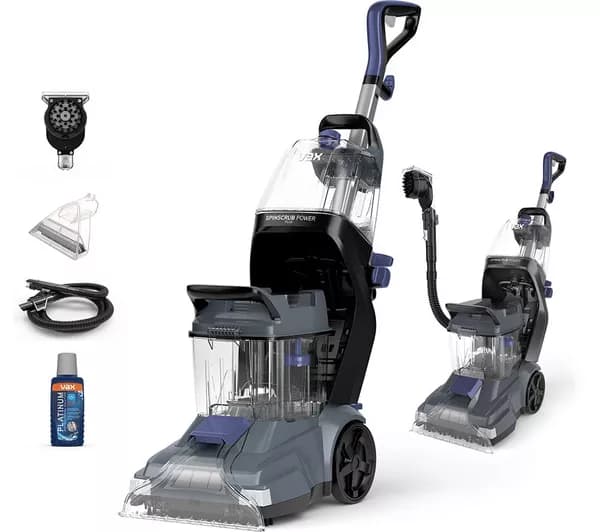 VAX SpinScrub Power Plus Upright Carpet Cleaner - Grey & Navy Blue
