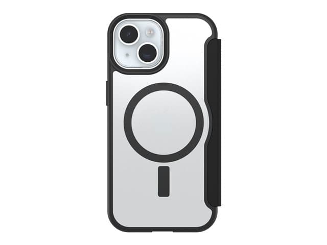 OTTERBOX - React Folio MagSafe Apple iPhone 17e/16e/15/14/13 Black Crystal - clear/black